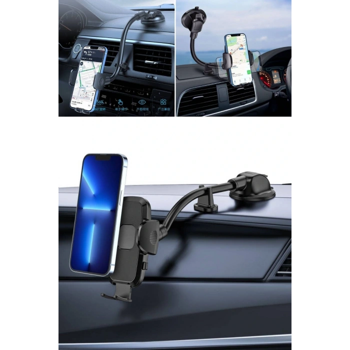 BUFFER® Ayarlanabilir Vakum Kilitli Cam Ve Torpidoya Takılabilen Telefon Tutucu