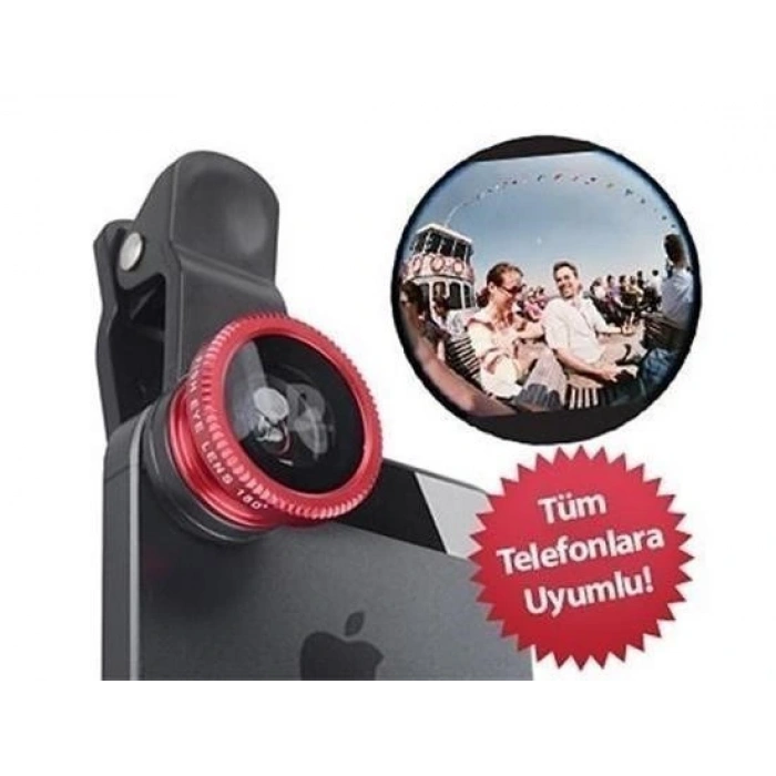 BUFFER® Balık Gözü Cep Telefonu Lensi (Tüm Modellere Uyumlu)