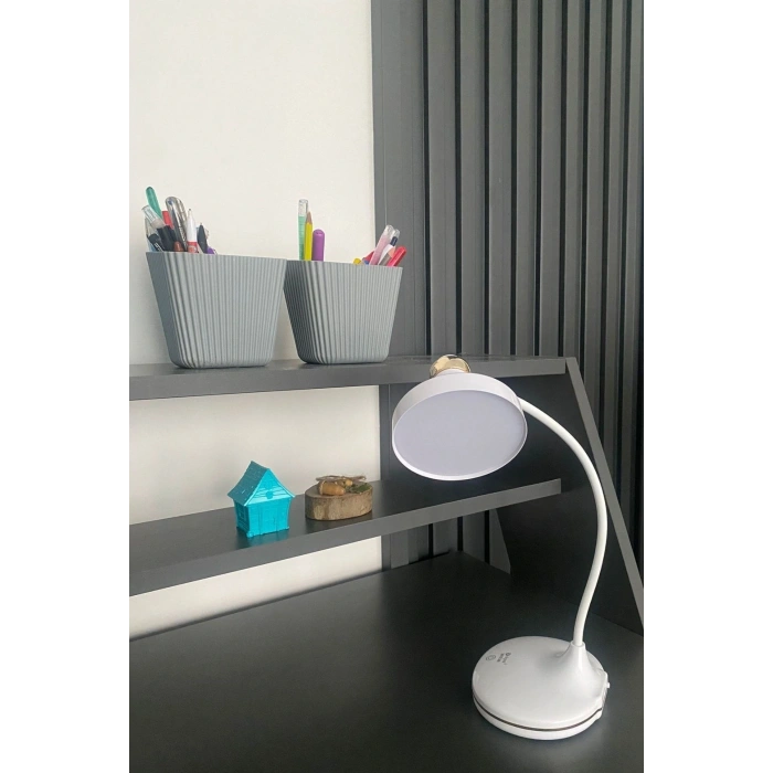 BUFFER® Dokunmatik 3 Farklı LED Işıklı Çalışma Masası Üstü Lamba