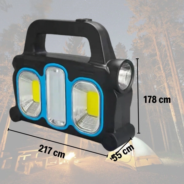 BUFFER®  Hurry Bolt Güneş Enerjili Taşınabilir Çalışma Lambası – Powerbank Özellikli