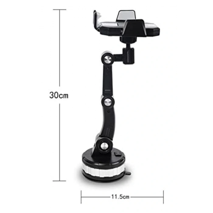 BUFFER® Jel Vantuzlu Cama Takılabilen Güçlü 360 Derece Dönebilen Ayarlanabilir Araç Içi Vantuzlu Telefon Tutucu