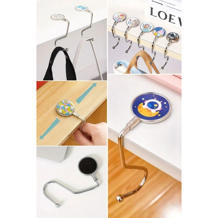 BUFFER® Masaya Takılabilen Çanta Askısı Çanta Tipi Pratik Metal Çanta Kanca