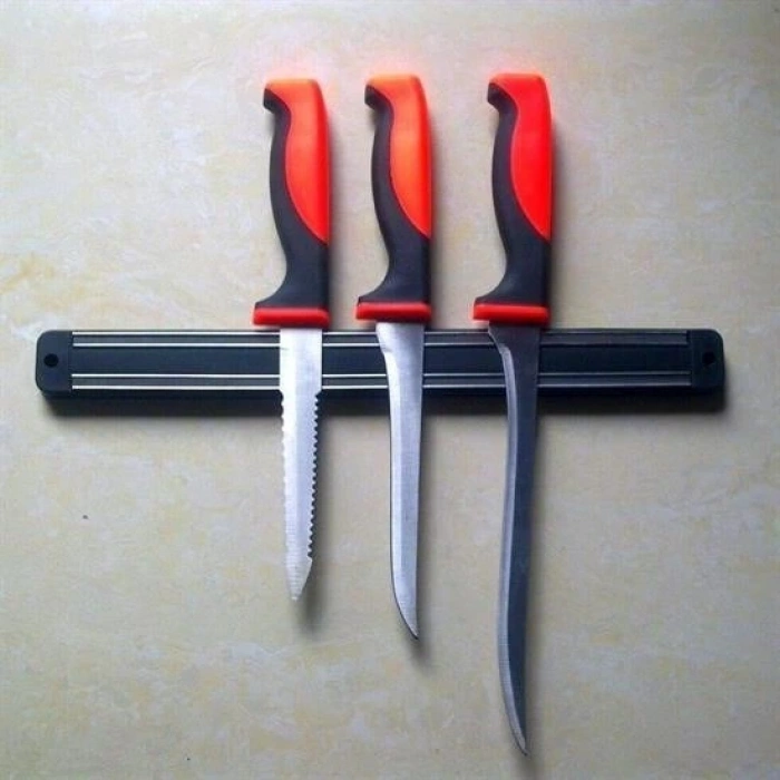 BUFFER® Mıknatıslı Paslanmaz Duvar Bıçak Askısı Standı 55 Cm Aparat