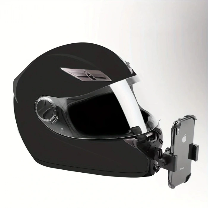BUFFER® Motorsiklet Kask Önü Takılan Telefon Tutucu Aksiyon Kamerası Takılabilen Aparat
