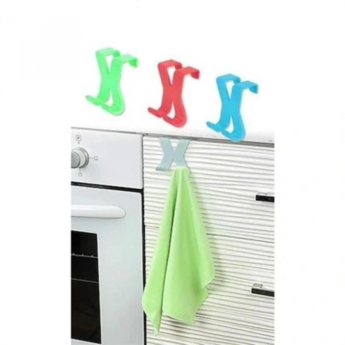 BUFFER® Mutfak Banyo Dolap Kapağına Takılan Meta Havlu Askılığı Aparatı