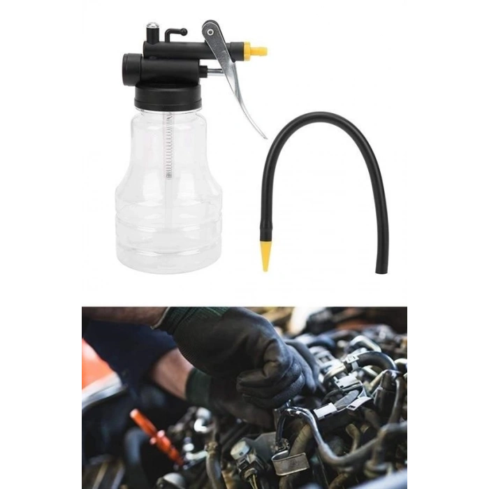 BUFFER® Taşınabilir Hortumlu Şeffaf Yağ Bidonu Pompası Yüksek Basınçlı Hızlı Yağlama Gres Tabancası