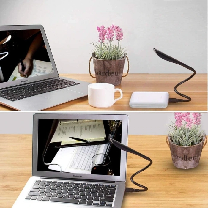 BUFFER® USB Girişli 14 Ledli 3 Kademeli Dokunmatik Masa/Kitap Okuma Lambası Ledi Siyah
