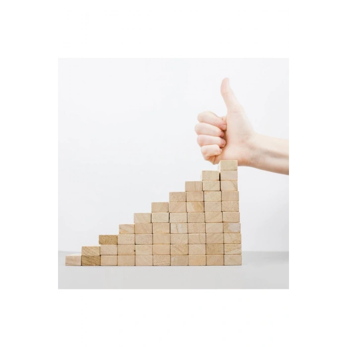 Büyük Boy Doğal Ahşap Denge Oyunu Kule Oyunu 54 Parça Ahşap Yapı Blokları Cenga