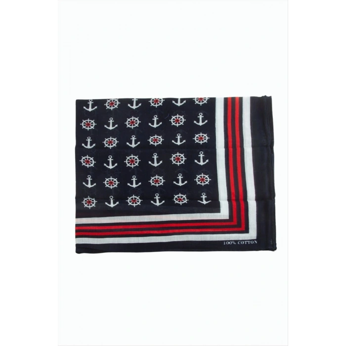 Çapa Dümen Desenli Bandana 50*50