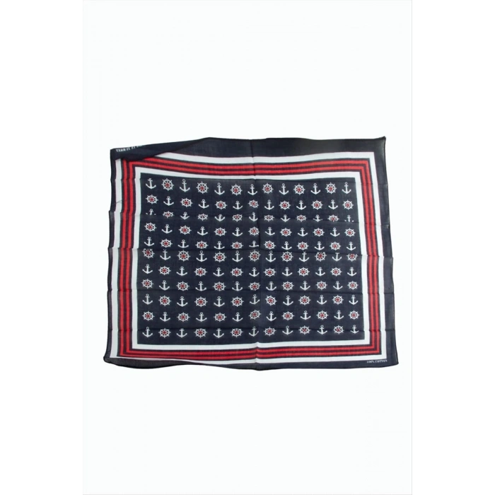Çapa Dümen Desenli Bandana 50*50