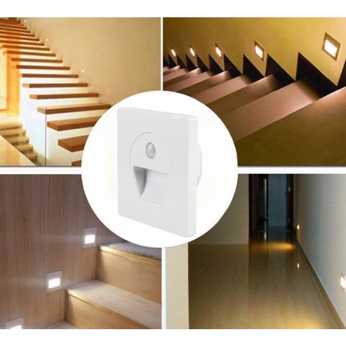 CATA CT 5170 1W Beyaz Kasa Sensörlü Koridor Aydınlatması 6400K Beyaz Işık