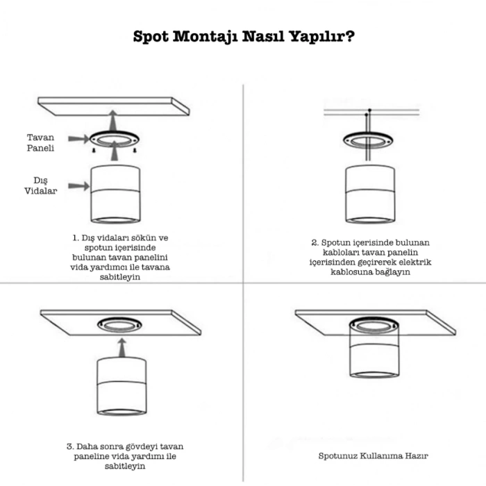 CATA CT 5420 Siyah Bakır Dekoratif Spot Kasa G-10 Duy