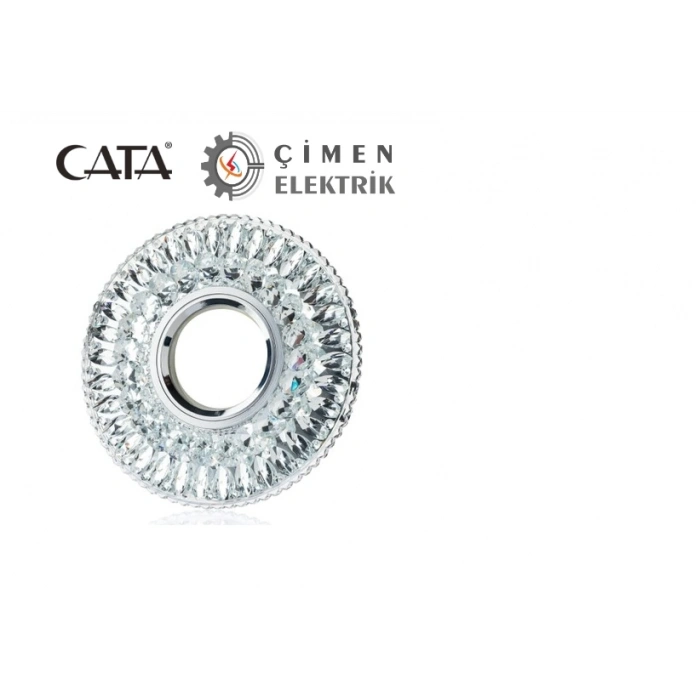 CATA CT 6583 Hanımeli Led Çerçeveli Günışığı Kristal Cam Spot Kasa - Priz ve Anahtar İçin Uyumlu Çerçeve