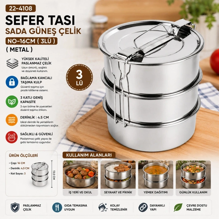 ÇELİK 3LÜ METAL SEFER TASI TAŞIMA KULP=BAĞLAMA KANCALI (5047)