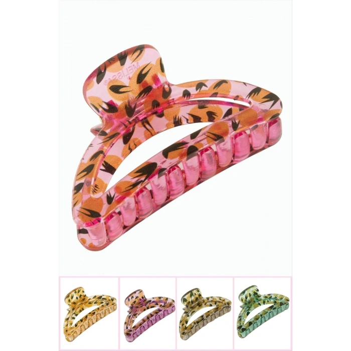 Çiçek Desenli Oval Mandal Toka 8 cm