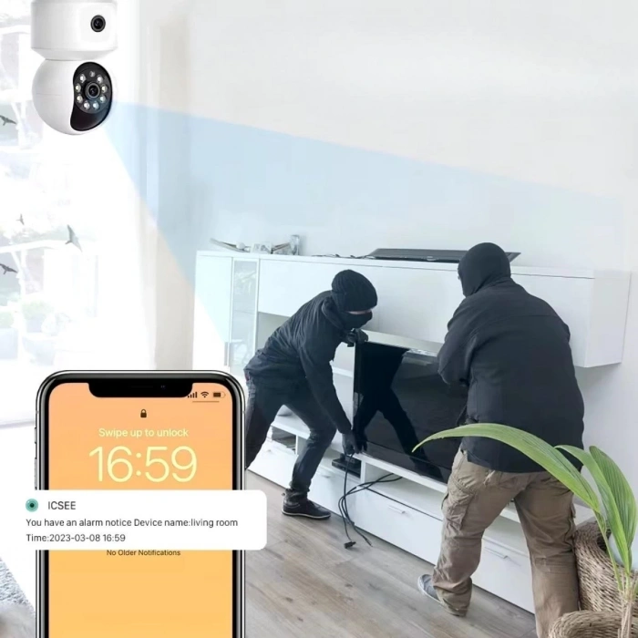 Çift Kameralı Wifi Bağlantılı Gece Görüşlü Ev Tipi Güvenlik Kamerası YoSee