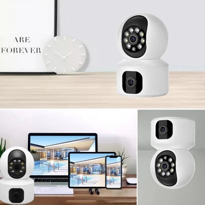 Çift Kameralı Wifi Bağlantılı Gece Görüşlü Ev Tipi Güvenlik Kamerası YoSee