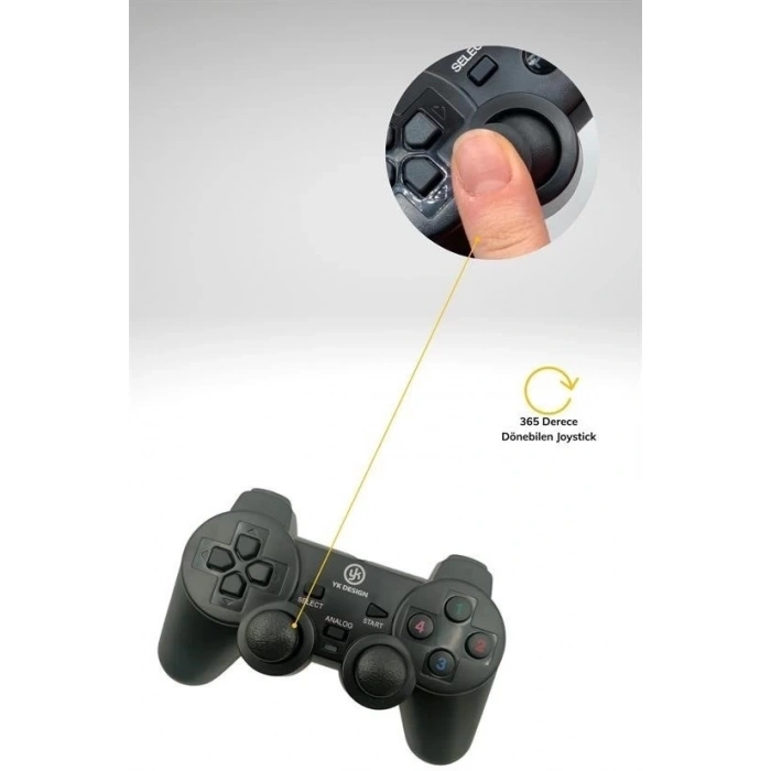 Çift Titreşimli Usb Kablolu Oyun Kolu Pc Uyumlu Vibration Gamepad