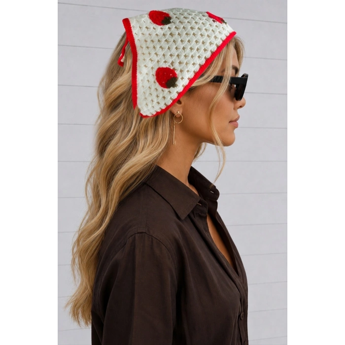 Çilek Örme Bohem Bandana