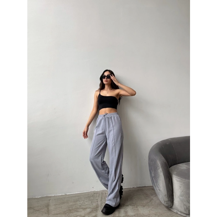 Çımalı keten pantolon