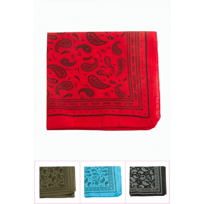 Çini Desenli Keten Bandana 50*50