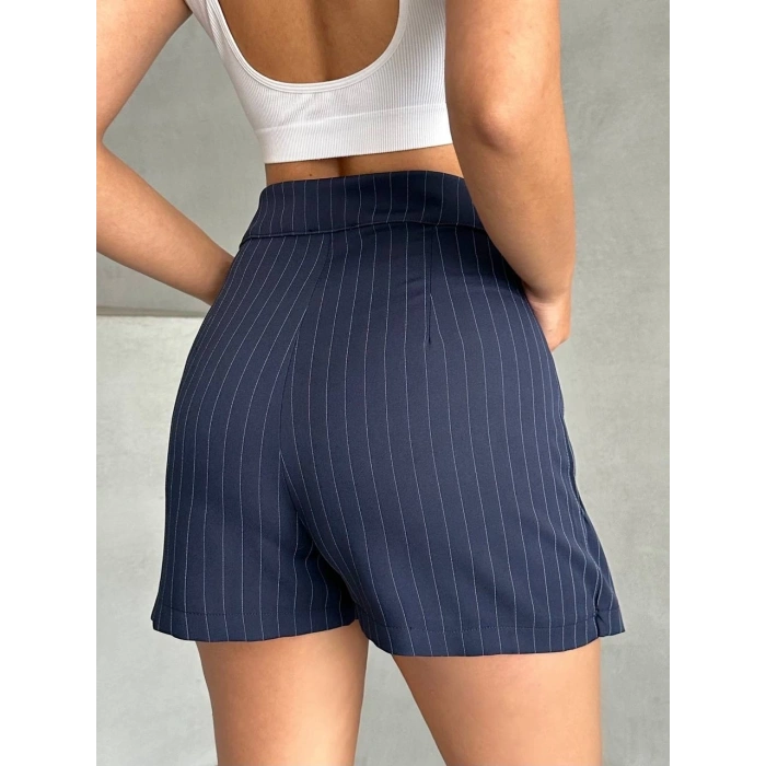 Çizgili şort etek