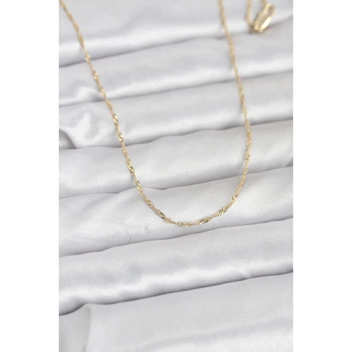 CM 14K Gold Renk Burgu Model 60 cm Kadın Kolye