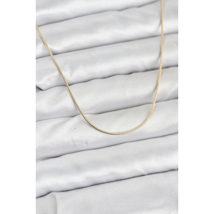 CM 14K Gold Renk Yılan Zincir Model Kadın Kolye