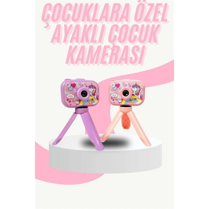 Çocuk Için Eğitici Video Kamera Ayaklı Mini Fotoğraf Makinesi