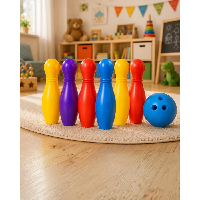 Çocuklar İçin Bowling Oyuncak Seti Eğlenceli Spor ve Aktivite Oyunu