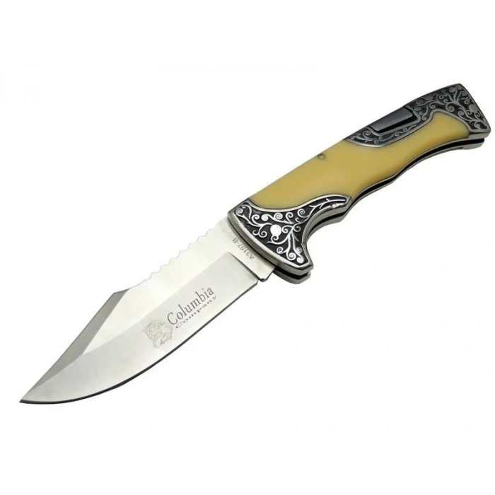 Columbia A3157C Av / Kamp Çakı 23 cm - Sedef İşlemeli Saplı
