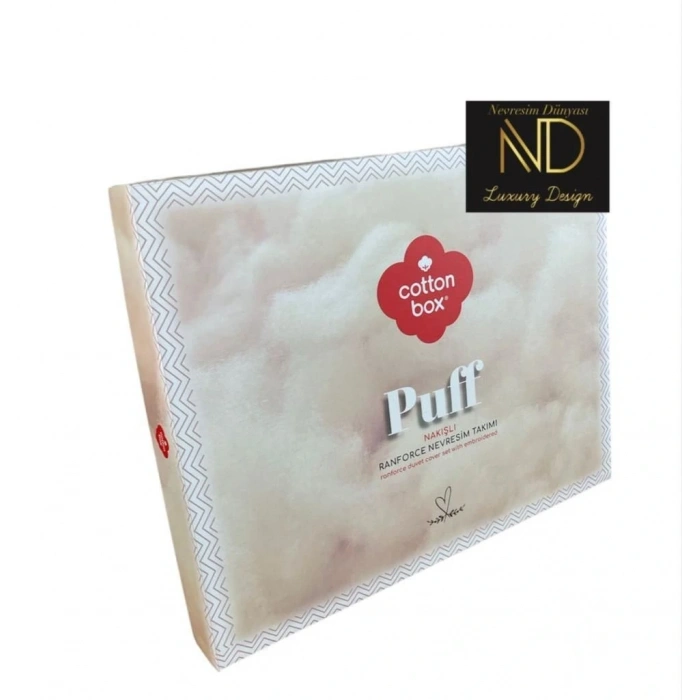 Cotton Box Puf Nakışlı Ranforce Çift Kişilik Nevresim Takımı Elio Bakır Siyah