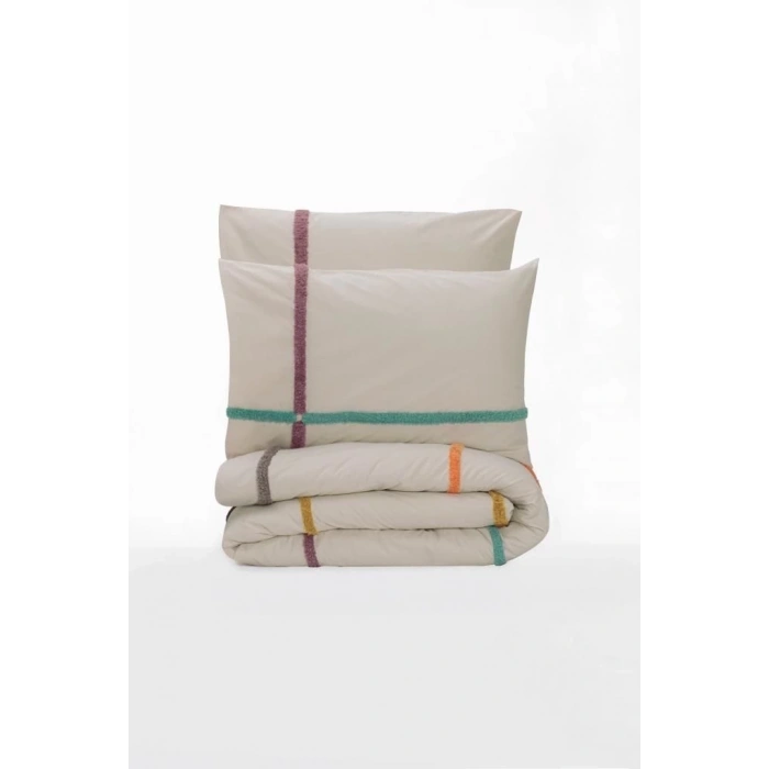 Cotton Box Puff Nakışlı Ranforce Çift Kişilik Nevresim Takımı İnsula Gülkurusu