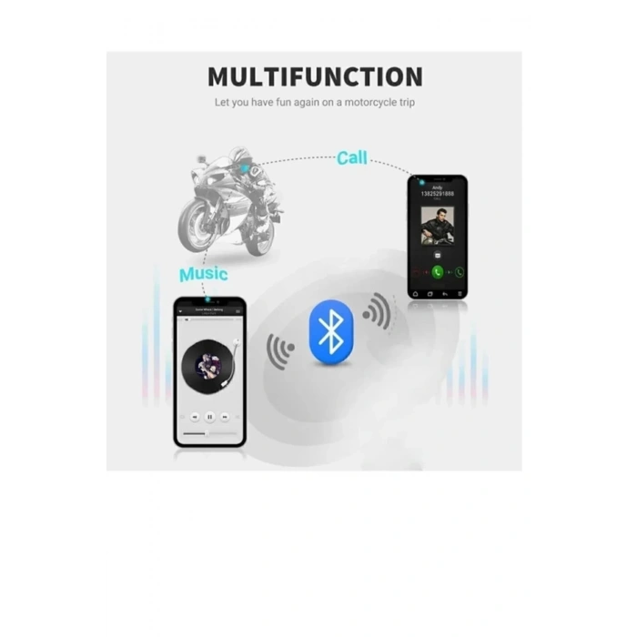D60 2x Motosiklet Kask Kulaklığı Bluetooth Intercom Rgb Işıklı 2 Intercom Bağlantılı