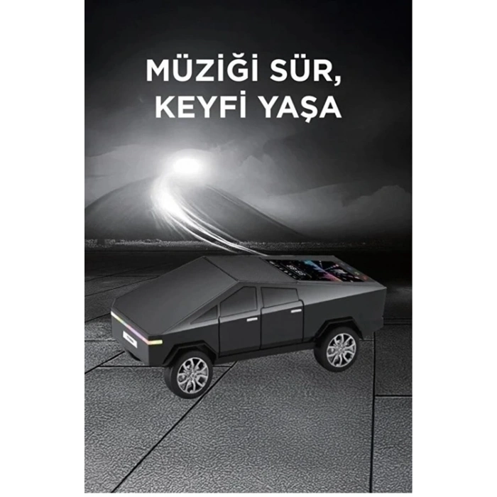 D68 Cyber Model Araba Tasarımlı Bluetooth Hoparlör 15w Güçlü Ses Rgb Led /tws/usb Siyah