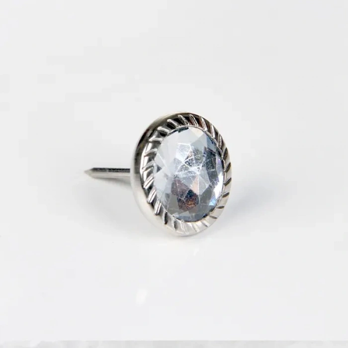 Dekoratif Parlak Taşlı Kabara Raptiye 17 Mm - 50