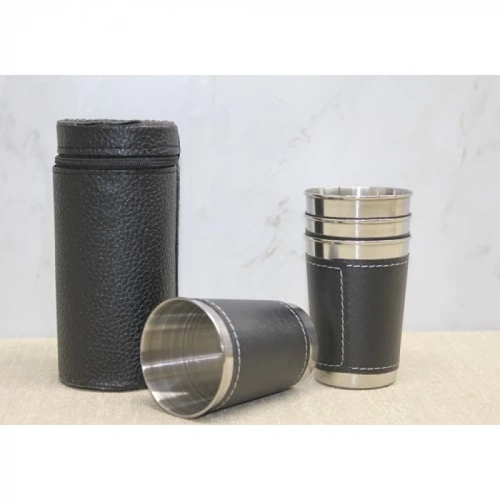 Derili Kılıflı 4lü Shot Bardak