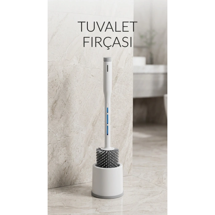 Deterjan Hazneli Esnek Silikon Başlıklı Tuvalet Fırçası