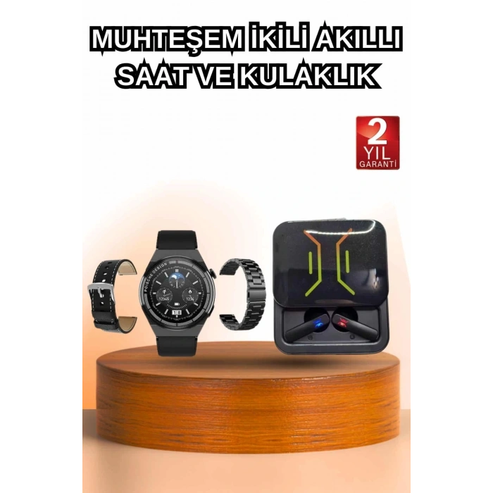 Dijital Göstergeli Bluetooth Kulaklık ve Bildirim Görebilen Akıllı Saat Alarm ve Titreşim