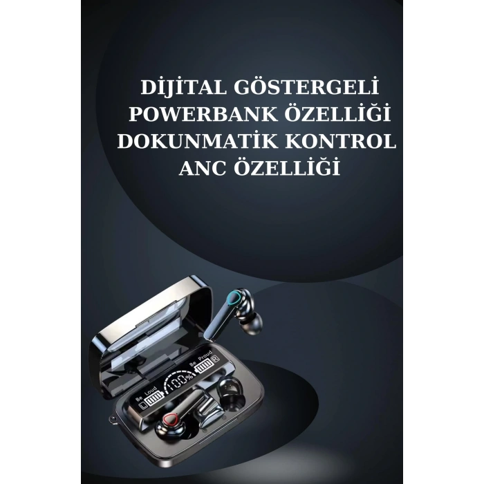 Dijital Göstergeli Powerbank Bluetooth Kulaklık ve Yeni Nesil Amoled Ekran Akıllı Saat