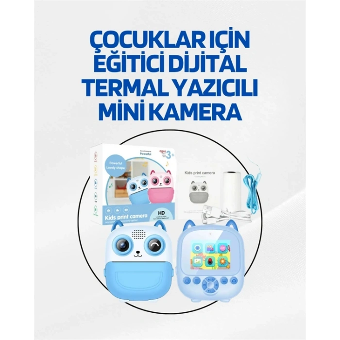 Dijital Termal Yazıcılı Mini Kamera – HD Video & Anında Fotoğraf Çıktısı