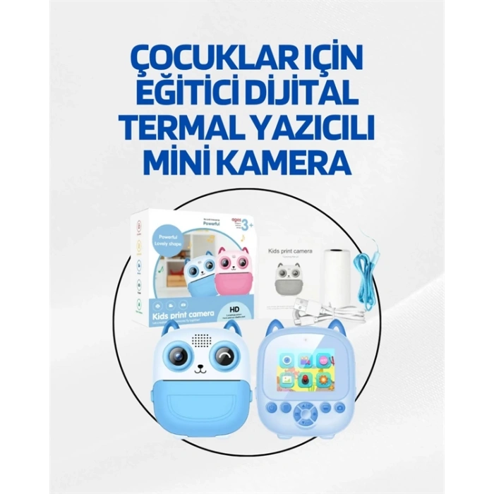 Dijital Termal Yazıcılı Mini Kamera – HD Video & Anında Fotoğraf Çıktısı