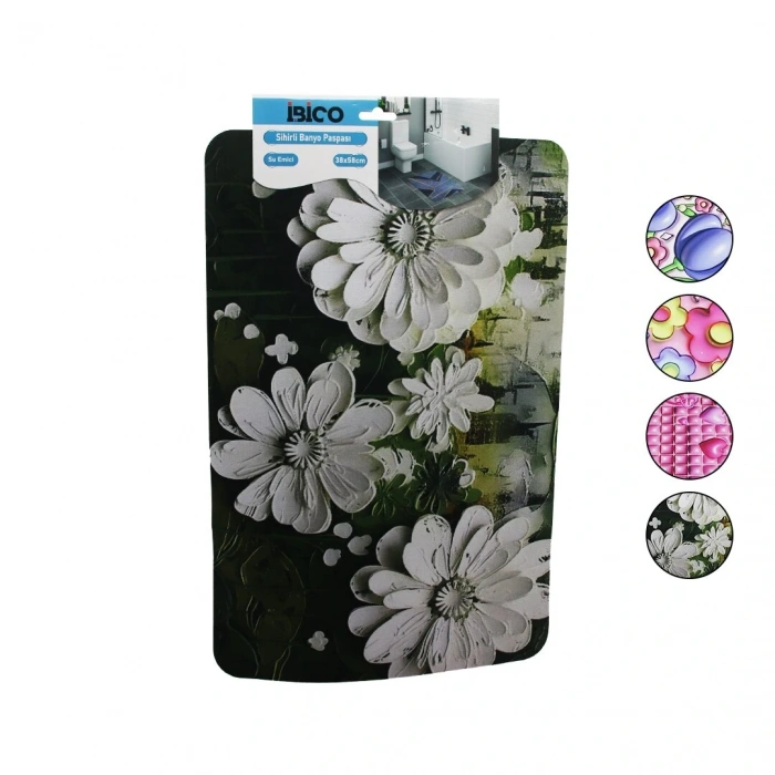 DİKDÖRTGEN - DESENLİ   38X58CM   SU EMİCİ - SİHİRLİ  BANYO PASPASI  ELASTİK (5047)