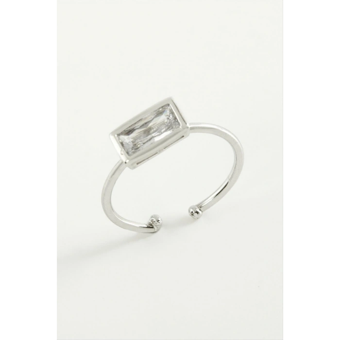 Dikdörtgen Zirkon Taşlı Yüzük