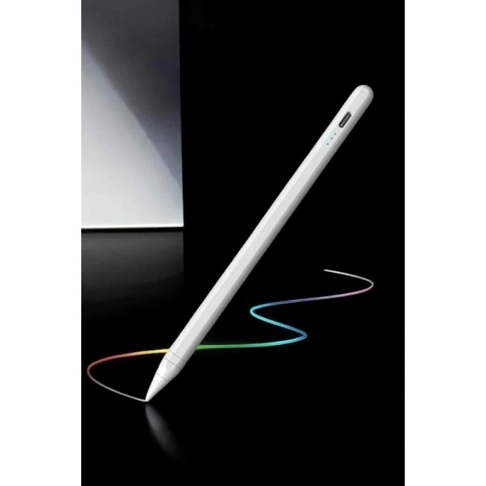 Dokunmatik Kalem Beyaz Şarjlı Yedek Uçlu Android ve İOS Uyumlu