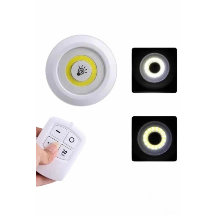 Dolap Işığı Mutfak Rafı Işığı Uzaktan Kumandalı 3 Lü Spot Led Lamba
