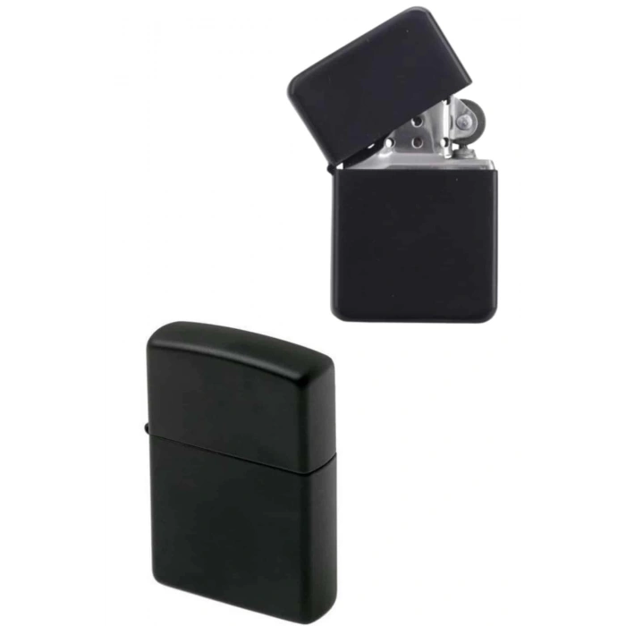 Doldurulabilir Siyah Benzinli Çakmak Metalik