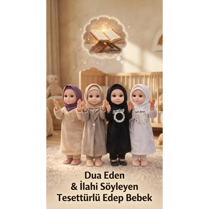Dua Eden Tesettürlü İlahi Söyleyen Edep Bebek Ramazan Oyuncağı