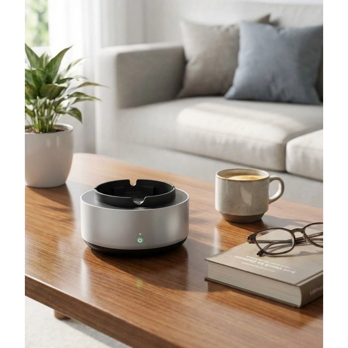 Dumanı İçine Çeken Akıllı Kül Tablası – Kokusuz, Filtreli ve Otomatik Duman Emici Küllük (5047)