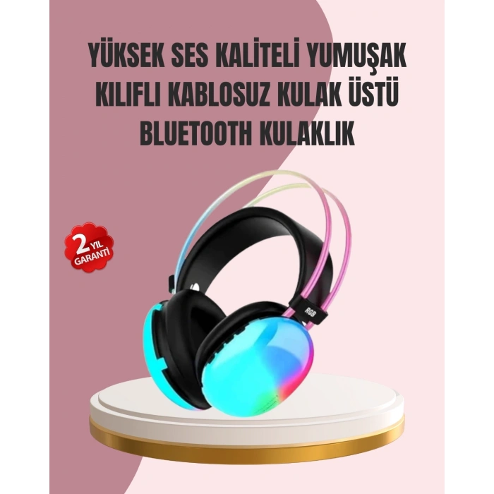 Düşük Gecikmeli Bluetooth 5.3 Gaming Kulaklık – RGB Işıklı